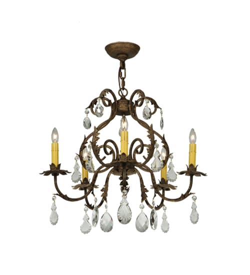 Chantilly 5 Light 24" Wide Crystal Candle Style Chandelier