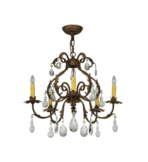 Chantilly 5 Light 24" Wide Crystal Candle Style Chandelier