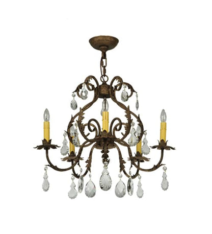 Chantilly 5 Light 24" Wide Crystal Candle Style Chandelier