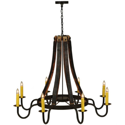 Meyda Tiffany Barrel Stave Madera 8 Light 50" Wide Taper Candle Style Chandelier