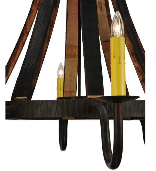 Barrel Stave Madera 8 Light 50" Wide Taper Candle Style Chandelier