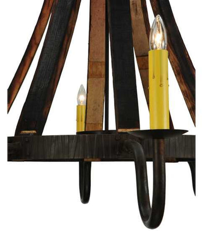 Barrel Stave Madera 8 Light 50" Wide Taper Candle Style Chandelier