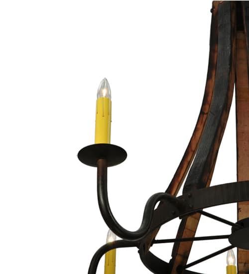 Barrel Stave Madera 8 Light 50" Wide Taper Candle Style Chandelier