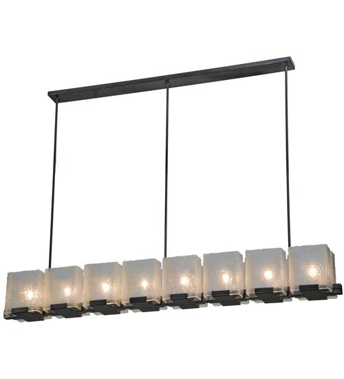 Ice Cube 8 Light 78" Wide Linear Chandelier