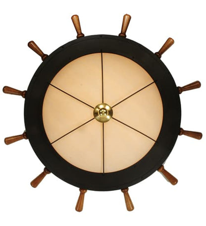 Nautical 12 Light 74" Wide Flush Mount Bowl Ceiling Fixture - Oil Rubbed Bronze Finish