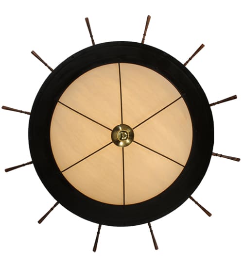 Nautical 12 Light 74" Wide Flush Mount Bowl Ceiling Fixture - Oil Rubbed Bronze Finish