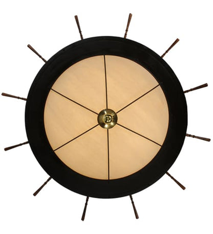 Nautical 12 Light 74" Wide Flush Mount Bowl Ceiling Fixture - Oil Rubbed Bronze Finish