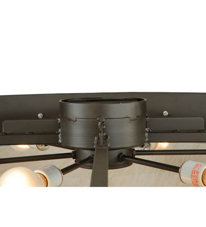 Nautical 12 Light 74" Wide Flush Mount Bowl Ceiling Fixture - Oil Rubbed Bronze Finish