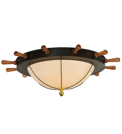Nautical 12 Light 74" Wide Flush Mount Bowl Ceiling Fixture - Oil Rubbed Bronze Finish