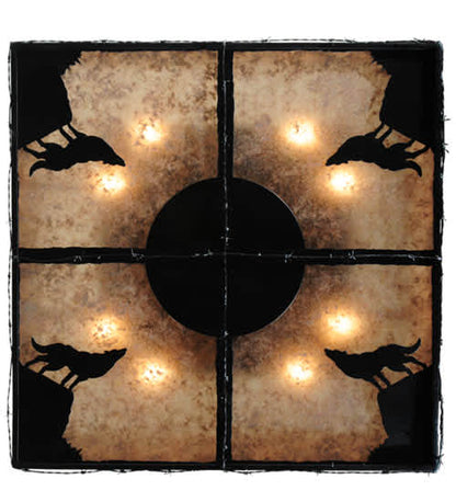 Wolf on the Loose 8 Light 51" Wide Flush Mount Square Ceiling Fixture