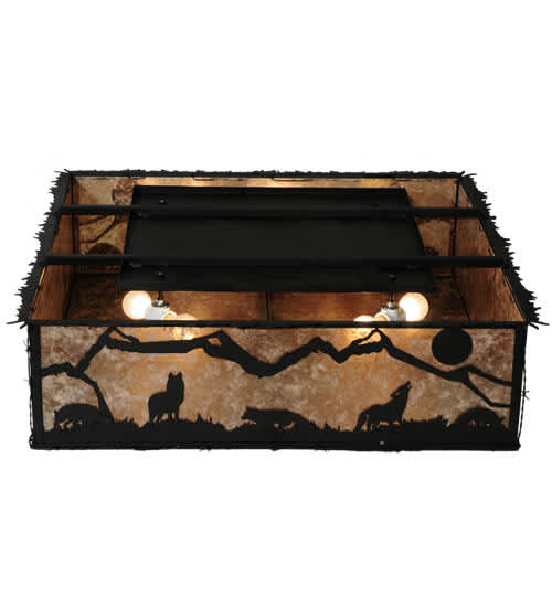 Wolf on the Loose 8 Light 51" Wide Flush Mount Square Ceiling Fixture