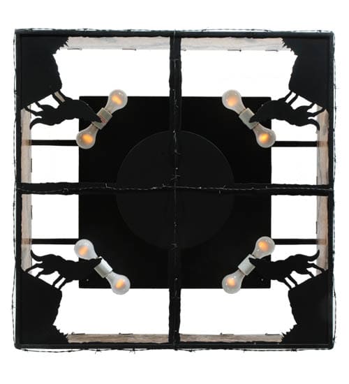 Wolf on the Loose 8 Light 51" Wide Flush Mount Square Ceiling Fixture