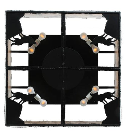 Wolf on the Loose 8 Light 51" Wide Flush Mount Square Ceiling Fixture