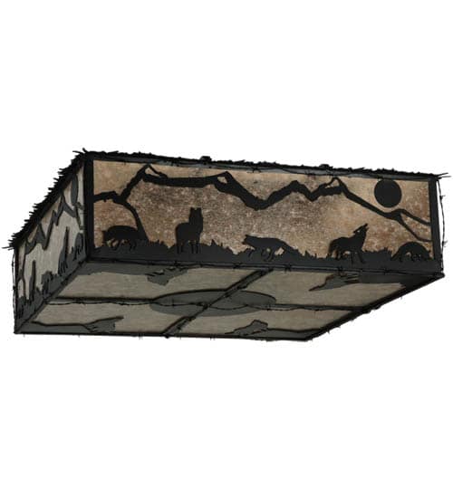 Wolf on the Loose 8 Light 51" Wide Flush Mount Square Ceiling Fixture