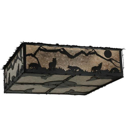 Wolf on the Loose 8 Light 51" Wide Flush Mount Square Ceiling Fixture