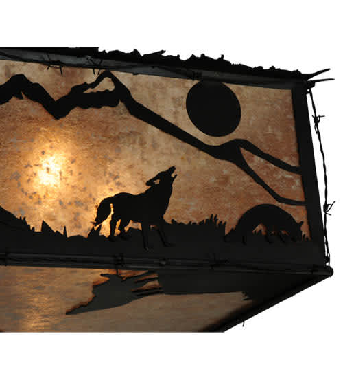 Wolf on the Loose 8 Light 51" Wide Flush Mount Square Ceiling Fixture