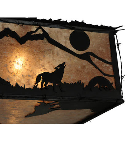 Wolf on the Loose 8 Light 51" Wide Flush Mount Square Ceiling Fixture