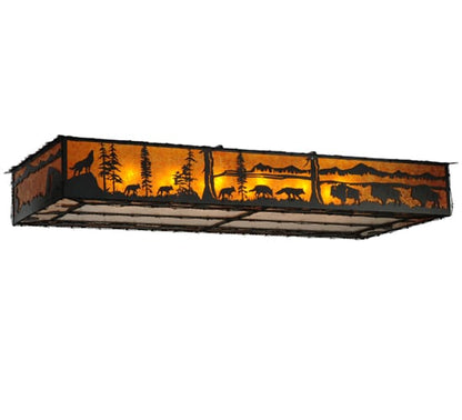 Wildlife at Dusk 12 Light 81" Wide Flush Mount Ceiling Fixture