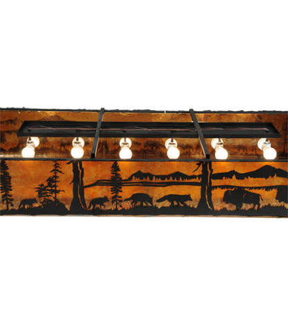 Wildlife at Dusk 12 Light 81" Wide Flush Mount Ceiling Fixture