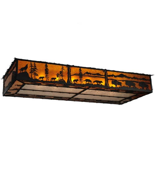 Wildlife at Dusk 12 Light 81" Wide Flush Mount Ceiling Fixture