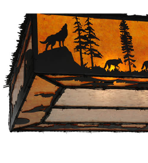 Wildlife at Dusk 12 Light 81" Wide Flush Mount Ceiling Fixture