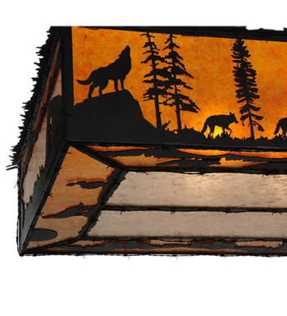 Wildlife at Dusk 12 Light 81" Wide Flush Mount Ceiling Fixture