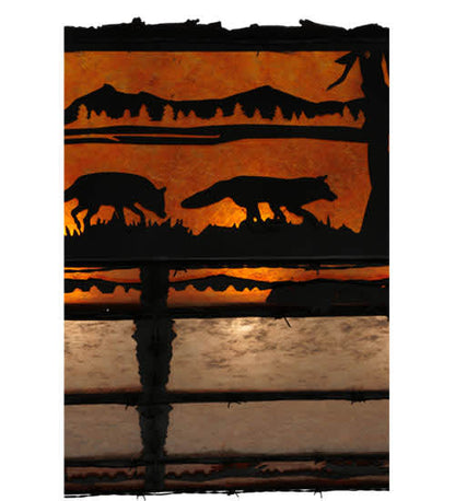 Wildlife at Dusk 12 Light 81" Wide Flush Mount Ceiling Fixture