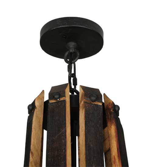 Barrel Stave Madera 12 Light 44" Wide Wrought Iron Candle Style Chandelier