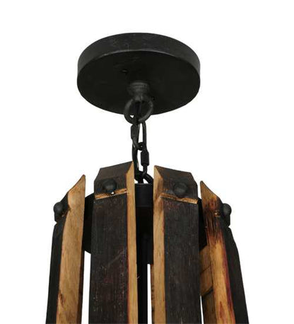 Barrel Stave Madera 12 Light 44" Wide Wrought Iron Candle Style Chandelier