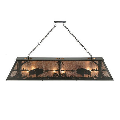 Meyda Tiffany Buffalo at Lake 9 Light 61" Wide Linear Pendant