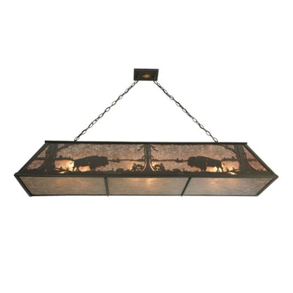 Meyda Tiffany Buffalo at Lake 9 Light 61" Wide Linear Pendant
