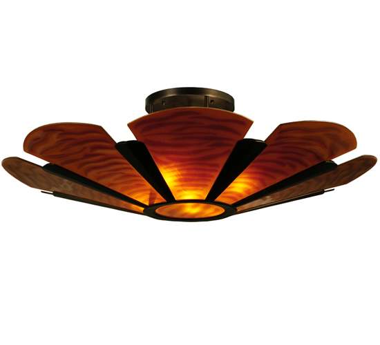 Metro Fusion 4 Light 49" Wide Semi-Flush Bowl Ceiling Fixture - Mahogany Bronze Finish