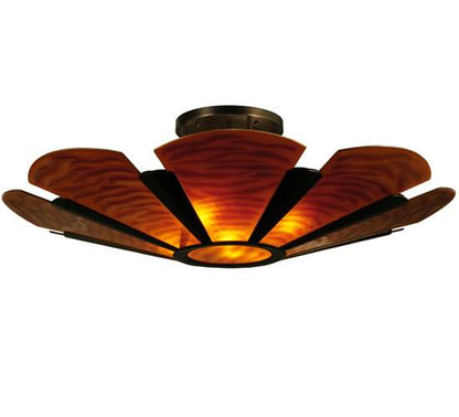 Metro Fusion 4 Light 49" Wide Semi-Flush Bowl Ceiling Fixture - Mahogany Bronze Finish