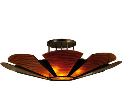 Metro Fusion 4 Light 49" Wide Semi-Flush Bowl Ceiling Fixture - Mahogany Bronze Finish