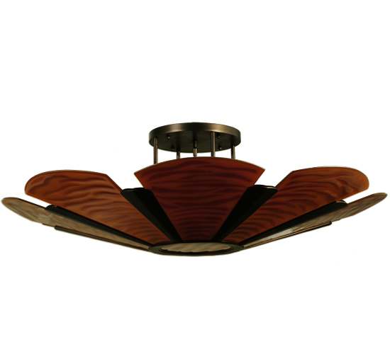 Metro Fusion 4 Light 49" Wide Semi-Flush Bowl Ceiling Fixture - Mahogany Bronze Finish