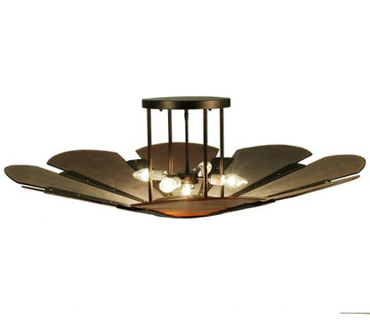 Metro Fusion 4 Light 49" Wide Semi-Flush Bowl Ceiling Fixture - Mahogany Bronze Finish