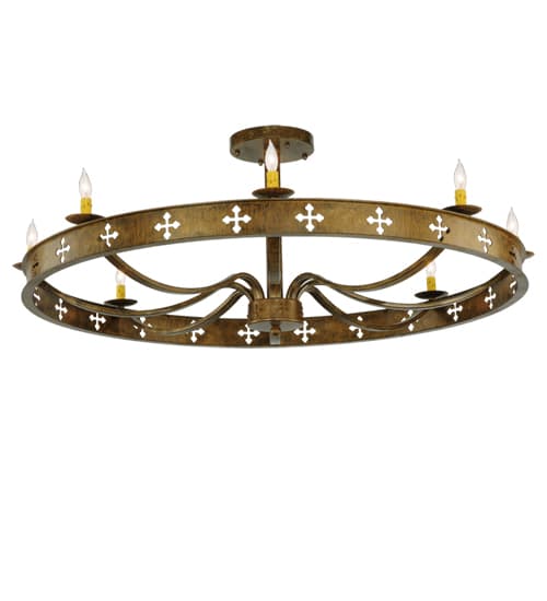 Byzantine 8 Light 48" Wide Semi-Flush Ceiling Fixture