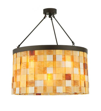 Cilindro Calico 12 Light 27" Wide Semi-Flush Drum Ceiling Fixture