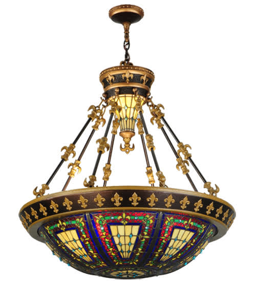 Fleur-de-lis 3 Light 28" Wide Pendant