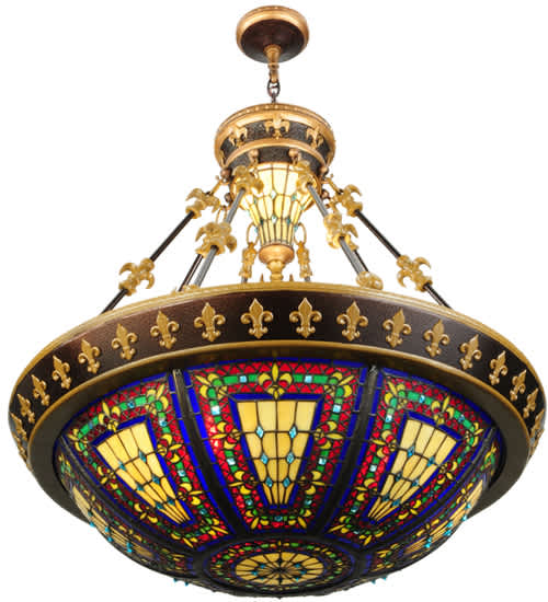 Fleur-de-lis 3 Light 28" Wide Pendant