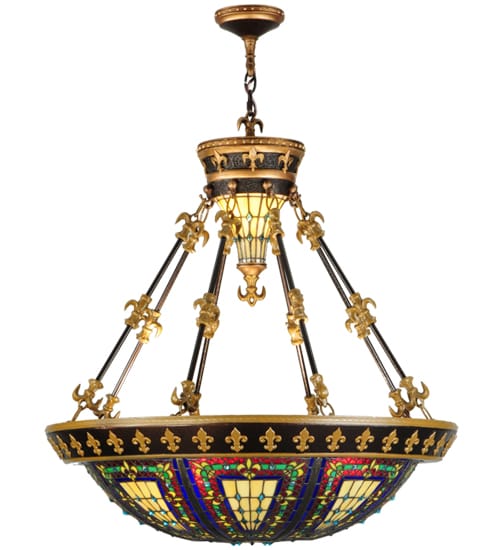Fleur-de-lis 3 Light 28" Wide Pendant