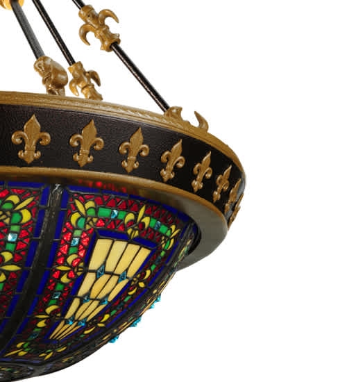 Fleur-de-lis 3 Light 28" Wide Pendant