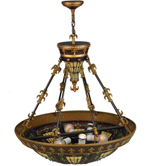 Fleur-de-lis 3 Light 28" Wide Pendant