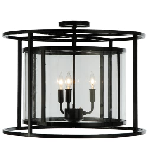 Kitzi Cilindro 3 Light 22" Wide Semi-Flush Drum Ceiling Fixture
