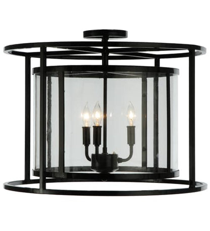 Kitzi Cilindro 3 Light 22" Wide Semi-Flush Drum Ceiling Fixture