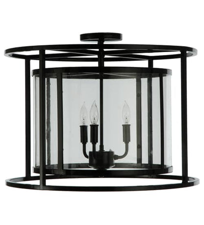Kitzi Cilindro 3 Light 22" Wide Semi-Flush Drum Ceiling Fixture