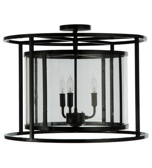 Kitzi Cilindro 3 Light 22" Wide Semi-Flush Drum Ceiling Fixture