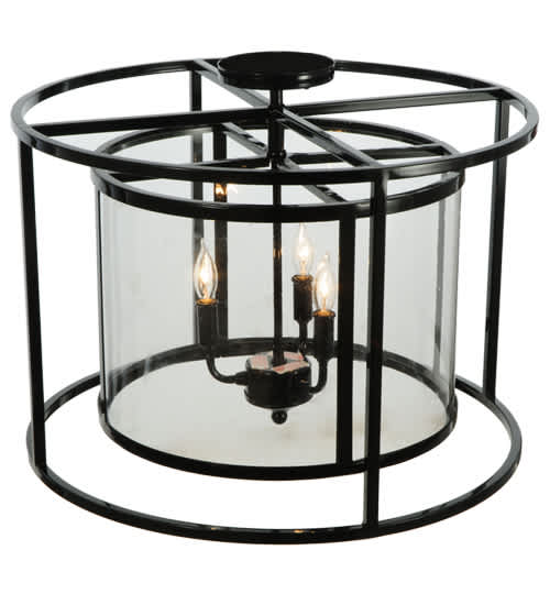 Kitzi Cilindro 3 Light 22" Wide Semi-Flush Drum Ceiling Fixture