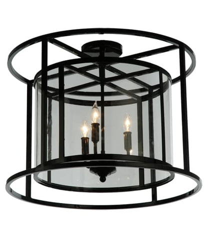 Kitzi Cilindro 3 Light 22" Wide Semi-Flush Drum Ceiling Fixture
