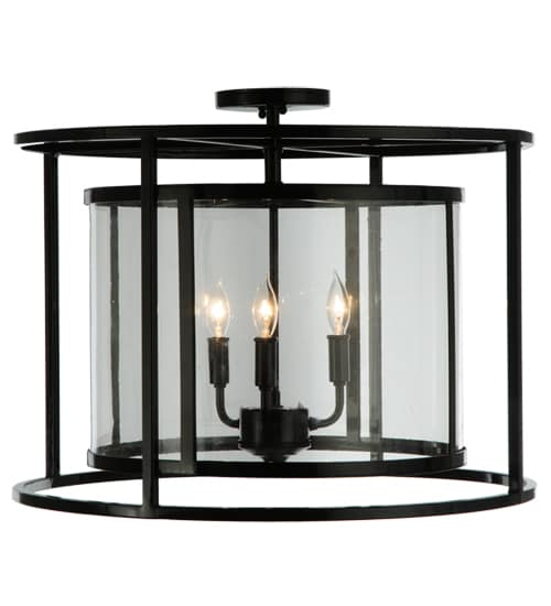 Kitzi Cilindro 3 Light 22" Wide Semi-Flush Drum Ceiling Fixture